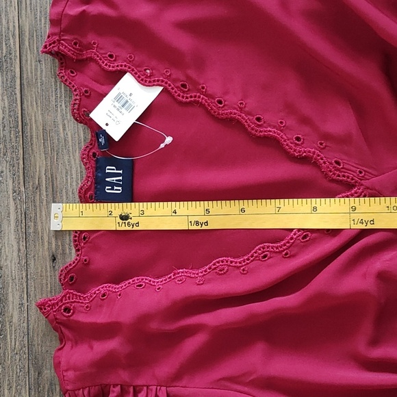 New GAP Elegant Red Satin Empire Dress Size S - Picture 13 of 13